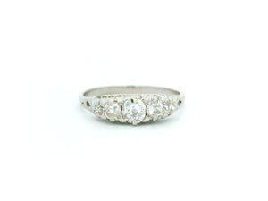 ANTIQUE EDWARDIAN FIVE STONE DIAMOND RING 18ct GOLD