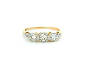ANTIQUE EDWARDIAN DIAMOND TRILOGY 18ct GOLD & PLATINUM