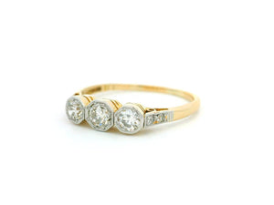 ANTIQUE EDWARDIAN DIAMOND TRILOGY 18ct GOLD & PLATINUM