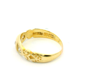 ANTIQUE 1889 DIAMOND TRILOGY RING 15ct GOLD