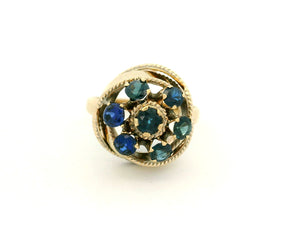 MID-CENTURY SAPPHIRE RING 14CT GOLD