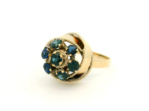 MID-CENTURY SAPPHIRE RING 14CT GOLD
