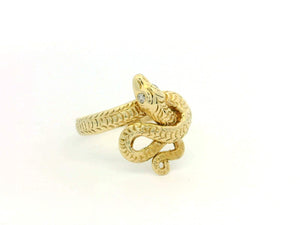 ANTIQUE EDWARDIAN DIAMOND SNAKE RING 9CT GOLD