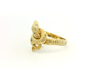 ANTIQUE EDWARDIAN DIAMOND SNAKE RING 9CT GOLD