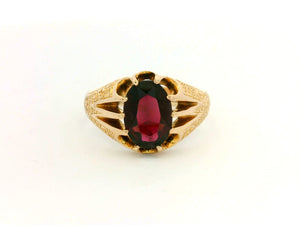 ANTIQUE GARNET RING 9CT GOLD, BIRMINGHAM 1909