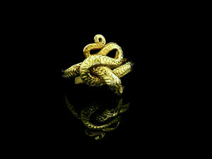 ANTIQUE EDWARDIAN DIAMOND SNAKE RING 9CT GOLD
