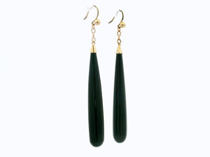 ANTIQUE EDWARDIAN ONYX EARRINGS 9ct GOLD