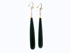 ANTIQUE EDWARDIAN ONYX EARRINGS 9ct GOLD