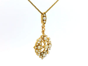 ANTIQUE EDWARDIAN SPLIT PEARL PENDANT 9ct GOLD