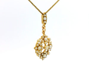 ANTIQUE EDWARDIAN SPLIT PEARL PENDANT 9ct GOLD