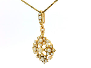 ANTIQUE EDWARDIAN SPLIT PEARL PENDANT 9ct GOLD