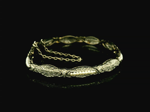 ART DECO DIAMOND & PEARL BRACELET 9ct GOLD