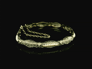 ART DECO DIAMOND & PEARL BRACELET 9ct GOLD