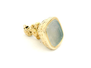 ANTIQUE EDWARDIAN AGATE INTAGLIO FOB SEAL PENDANT 15ct GOLD