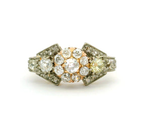ANTIQUE c1915 1.29ct DIAMOND CLUSTER RING 18ct GOLD