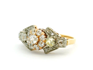 ANTIQUE c1915 1.29ct DIAMOND CLUSTER RING 18ct GOLD