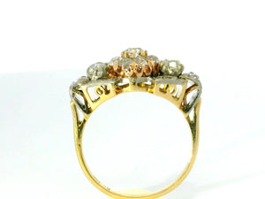 ANTIQUE c1915 1.29ct DIAMOND CLUSTER RING 18ct GOLD