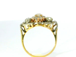 ANTIQUE c1915 1.29ct DIAMOND CLUSTER RING 18ct GOLD