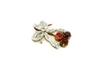 ANTIQUE VICTORIAN DIAMOND & TOURMALINE PENDANT 12ct GOLD & SILVER