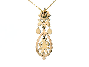 ANTIQUE GEORGIAN ROSE CUT DIAMOND PENDANT 12ct GOLD & SILVER