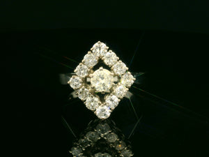 VINTAGE ART DECO 1.36ct DIAMOND RING 18ct GOLD