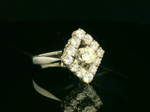VINTAGE ART DECO 1.36ct DIAMOND RING 18ct GOLD