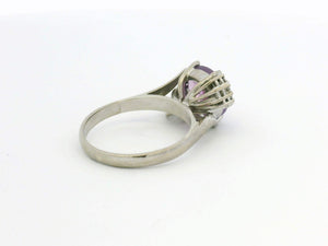 VINTAGE STAR SAPPHIRE & DIAMOND RING 18ct GOLD