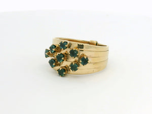 VINTAGE TEAL SAPPHIRE HAREM RING 14ct GOLD