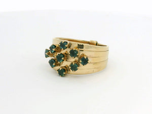 VINTAGE TEAL SAPPHIRE HAREM RING 14ct GOLD