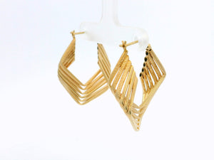 VINTAGE 9ct GOLD TWIST HOOP EARRINGS