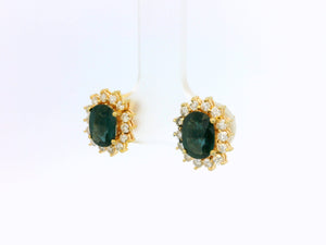 SAPPHIRE & DIAMOND EARRINGS 18ct GOLD