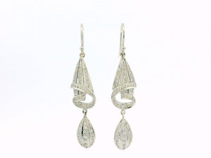 CONTEMPORARY DIAMOND EARRINGS 14ct WHITE GOLD