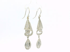 CONTEMPORARY DIAMOND EARRINGS 14ct WHITE GOLD