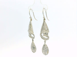 CONTEMPORARY DIAMOND EARRINGS 14ct WHITE GOLD