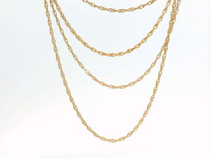 ANTIQUE EDWARDIAN 87cm MUFF CHAIN 9ct ROSE GOLD
