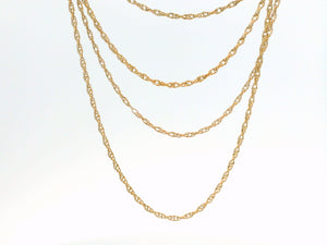 ANTIQUE EDWARDIAN 87cm MUFF CHAIN 9ct ROSE GOLD