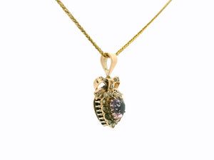 ANTIQUE EDWARDIAN AMETHYST HEART & SEED PEARL PENDANT 9ct GOLD