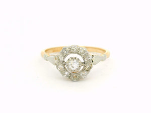 ANTIQUE EDWARDIAN DIAMOND ‘TARGET’ RING 18ct GOLD & PLATINUM
