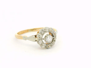 ANTIQUE EDWARDIAN DIAMOND ‘TARGET’ RING 18ct GOLD & PLATINUM