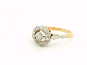 ANTIQUE EDWARDIAN DIAMOND ‘TARGET’ RING 18ct GOLD & PLATINUM