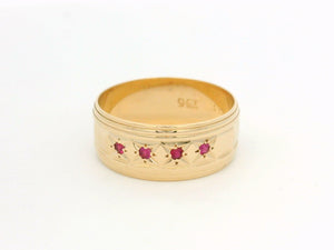 VINTAGE RUBY STARBURST RING 9ct GOLD