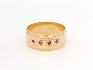 VINTAGE RUBY STARBURST RING 9ct GOLD