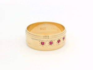 VINTAGE RUBY STARBURST RING 9ct GOLD