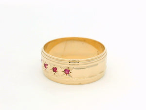 VINTAGE RUBY STARBURST RING 9ct GOLD