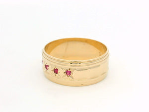 VINTAGE RUBY STARBURST RING 9ct GOLD