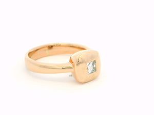 RETRO c1980's DESIGNER DIAMOND RING 9ct ROSE GOLD