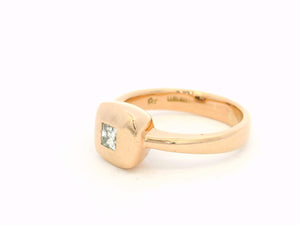 RETRO c1980's DESIGNER DIAMOND RING 9ct ROSE GOLD