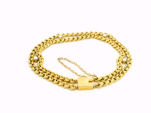 ANTIQUE EDWARDIAN PEARL BRACELET 15ct GOLD
