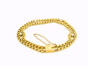 ANTIQUE EDWARDIAN PEARL BRACELET 15ct GOLD