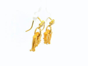 VINTAGE DIAMOND CHEETAH EARRINGS 18ct GOLD
